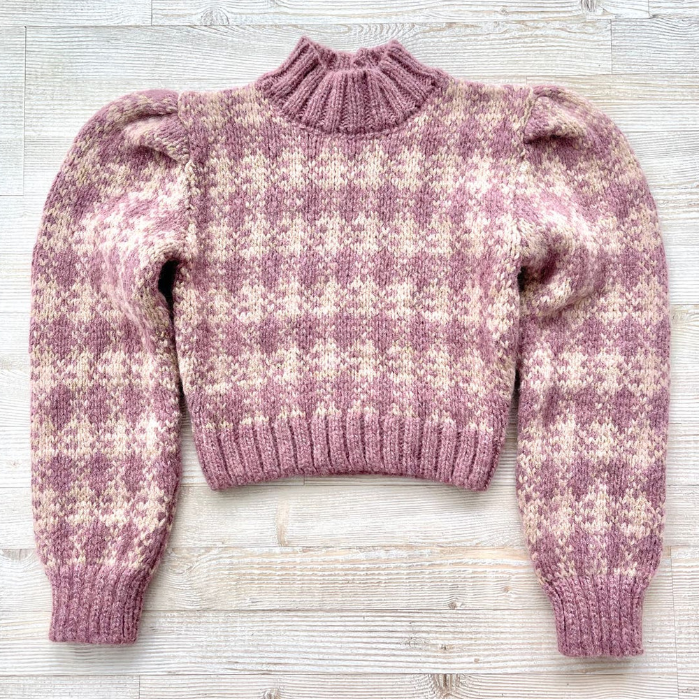 Hayley Menzies Gwen Tartan Alpaca Blend Cropped Jumper | Mauve‎ Small